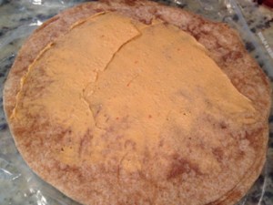 This is roasted red pepper hummus. You pic your fave and run with it.