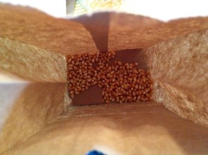 Place 5 tablespoons in your paper bag. 