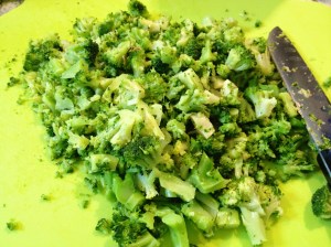 Chop it as fine as you'd like. Most kids do not do "chunky" am I right?? My kids are a tad older so I will leave it like this, but I am guessing younger kids need it fine-chopped.