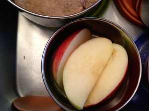 Apple slices. Vitamin C and fiber.