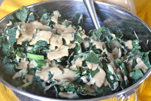 Layer the dressing on your salad. Use about half and save the dressing for a later use. It's that good!