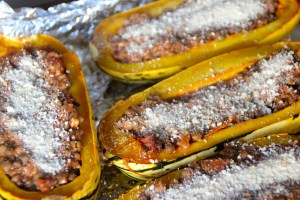 Sprinkle with bread crumbs and bake!