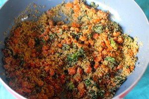 Add and then pan-fry your couscous.