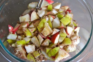 Mix in half of your crumble.