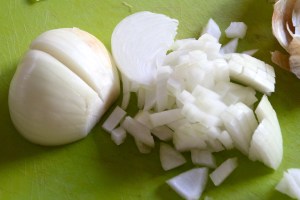 I chopped some onion.