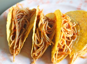 If you have never done the spaghetti taco, give it a try. 