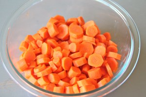 13-year-old chopped carrots. 
