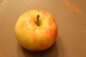 Balancing the meal with fruit. Not slicing into wedges. Call the apple police.