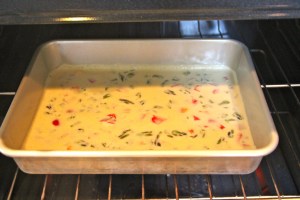 Pour into your prepared pan.