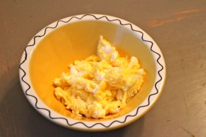 Soft scrambled eggs.