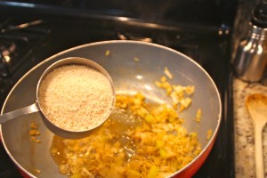 Add your bread crumbs.