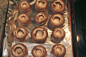 Arrange your mushrooms all flat and fantastic.