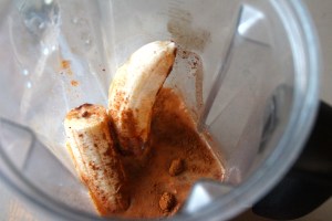 Blend your banana/nog concoction.