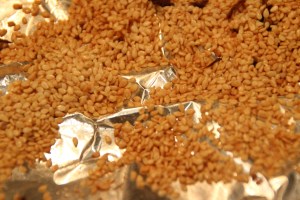 Toasted sesame seeds.