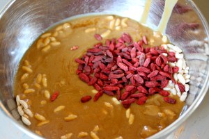 Add your gogi berries (or raisins).