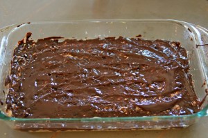 Spread your melted chocolate on top.