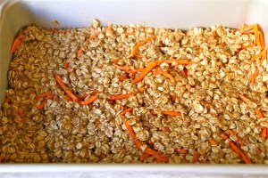 My daughter was freaking out when she saw these pressed into the pan. "Aren't you going to chop the carrots more???"