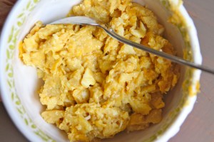 Scramble up your eggs in a couple teaspoons of coconut oil.