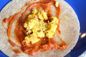 Add your eggs. Not too much. Want to avoid the "overstuffed-busting-at-the-seams look".