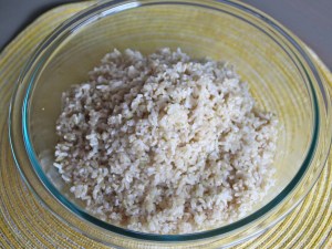 Cook your rice. I went the easy route and got the 3 pack of microwavable brown rice from Trader Joes. More time? Do it the old fashion way.