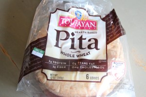 Buy some whole wheat pitas. These come in various  sizes. You could even get the cute little ones like in this post.