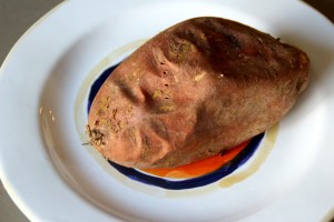 It all started with this. One baked sweet potato.