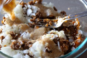 And then my flax egg to further bind this up.