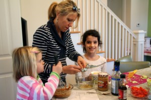 Making the peanut sauce. This one was my favorite!