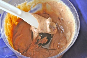 Break your chocolate into pieces and drop into bowl. Pulse a couple of times, but do not process. You want some of the chocolate incorporated, but some chunks too.