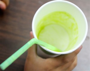 Empty. The Green Smoothie test yields excellent results. 