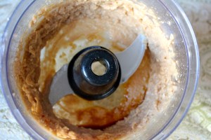 Process until creamy. You may need to stop and scrape the bowl down (depending on the size of your work bowl).