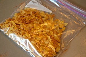 I started with organic corn flakes...